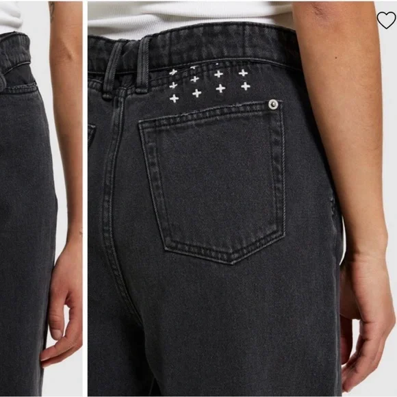 Ksubi Undone Playback Navanas Jeans Size 32 Black Baggy Wide Leg Rebel Denim - Picture 6 of 9